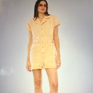 Pistola denim romper in sherbet snow